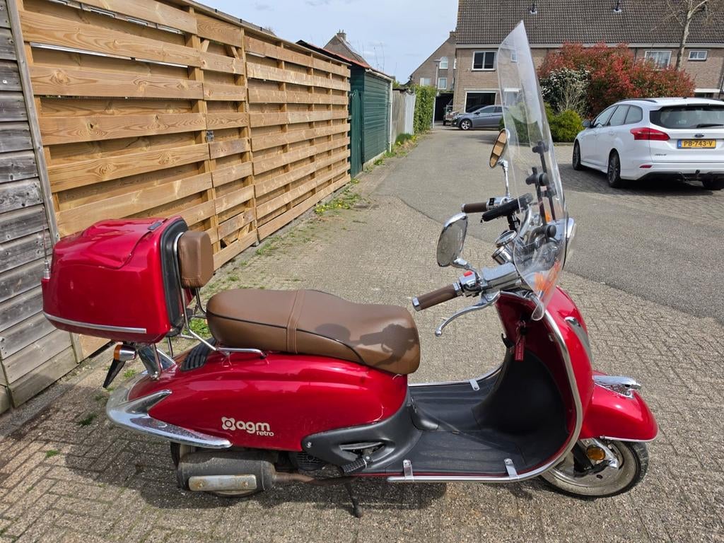 AGM Retro Scooter Rood - Zo goed als nieuw, Ophalen