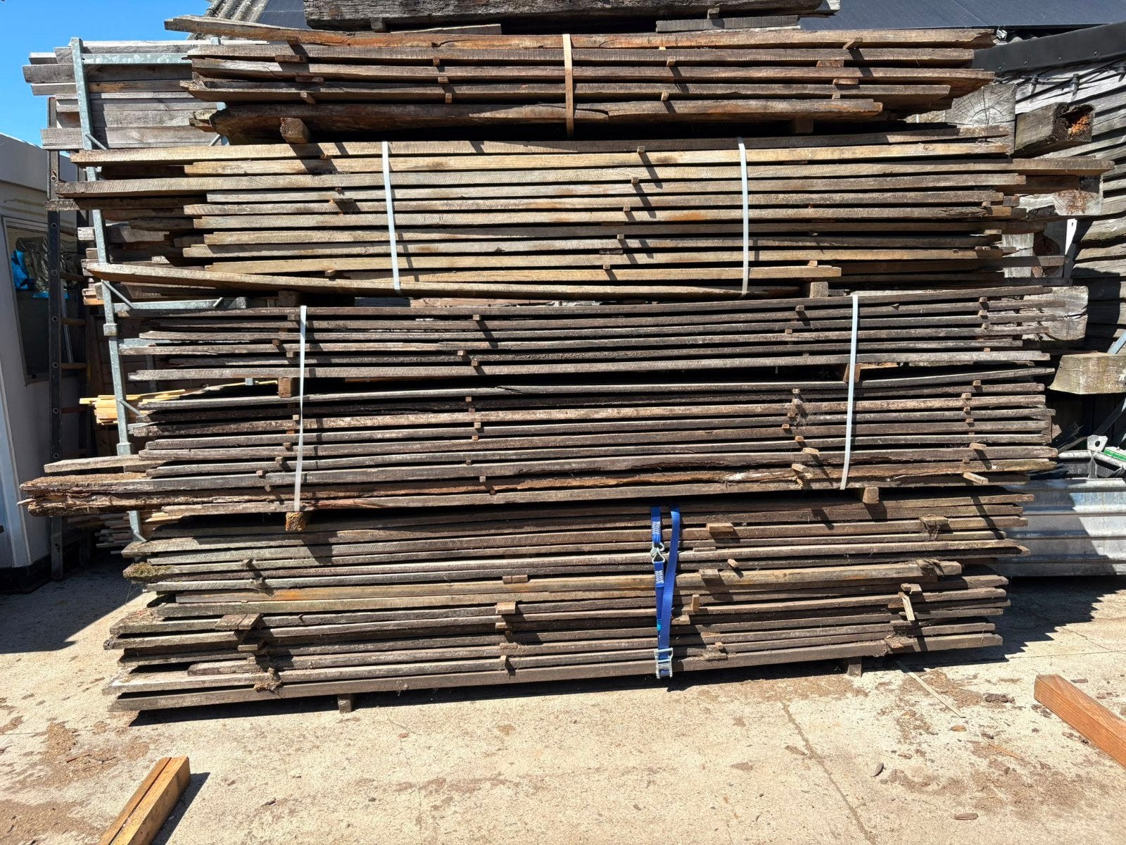 Partij oude scheepsvloer planken | Azobe | 350 cm, Tuin en Terras, Gebruikt, Info@woodfarm.nl, 4251NT, Ophalen of Verzenden