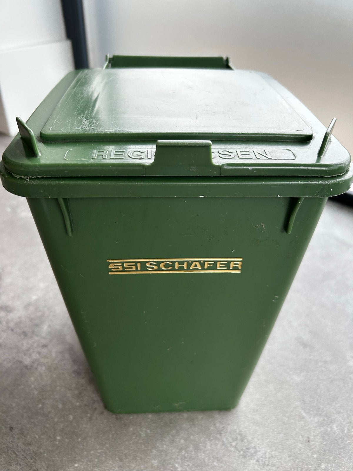 Vintage mini GFT container/ groene container, Ophalen, Gebruikt