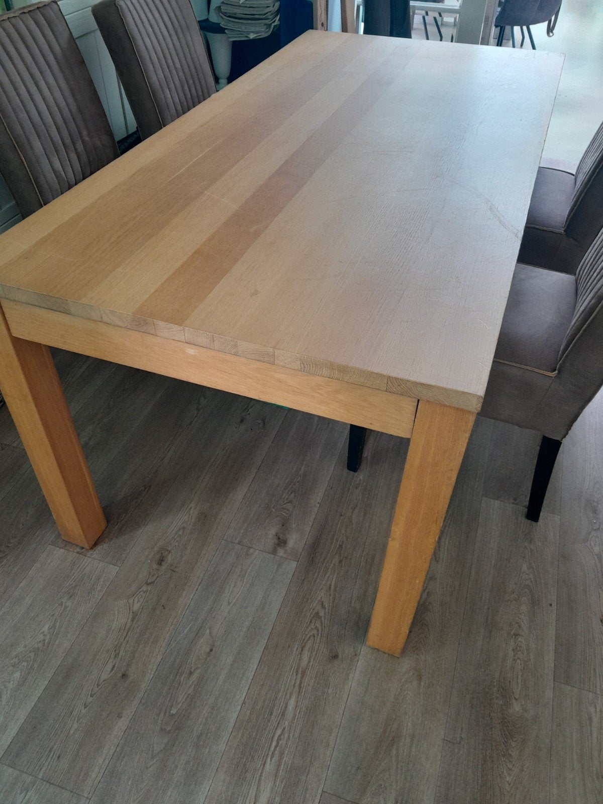 Massief houten eettafel - Robuust en stijlvol, Ophalen, Gebruikt, Eikenhout, 50 tot 100 cm