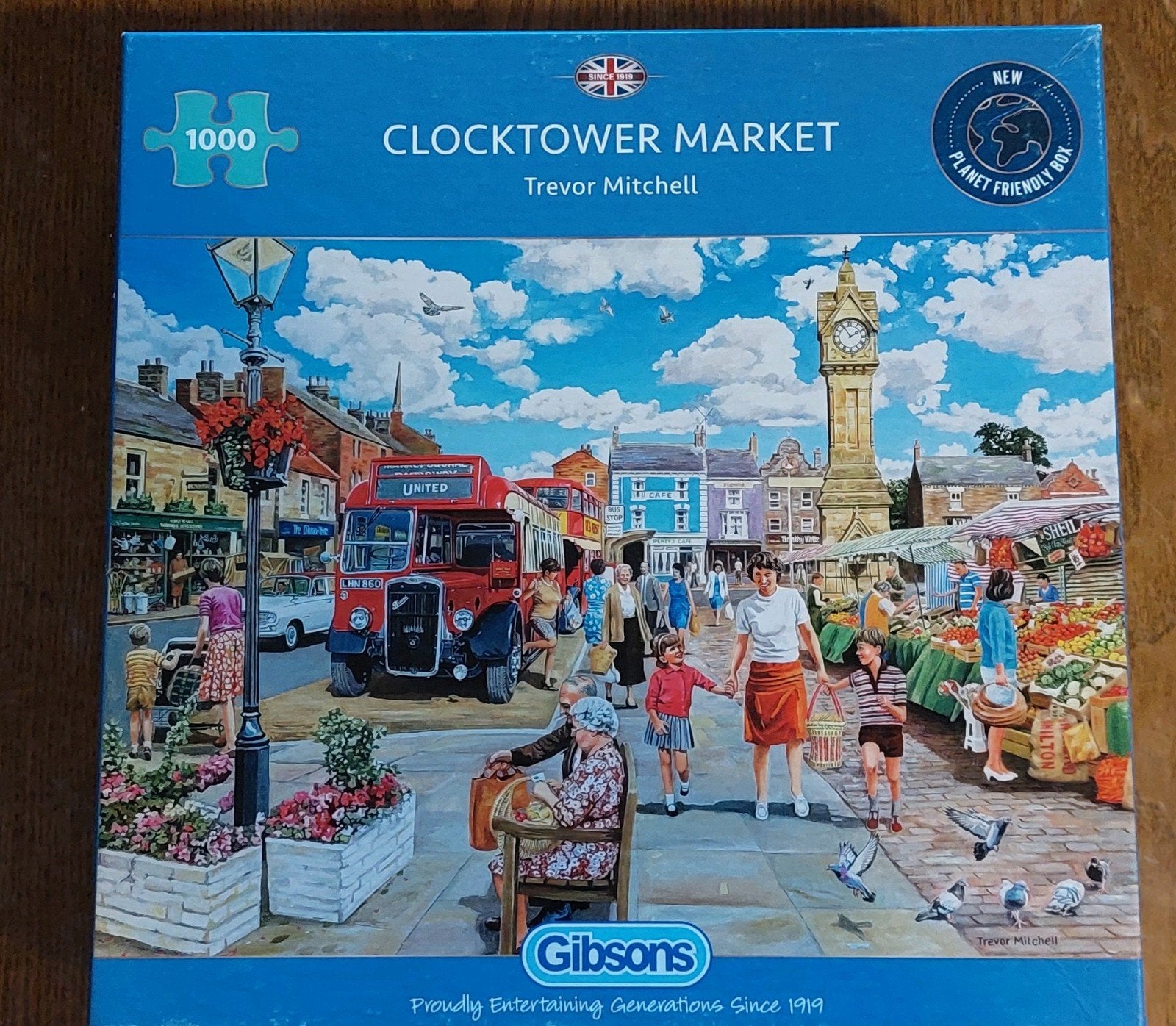 Gibsons puzzel Clocktower Market 1000, Ophalen of Verzenden, 500 t/m 1500 stukjes, Zo goed als nieuw, Legpuzzel