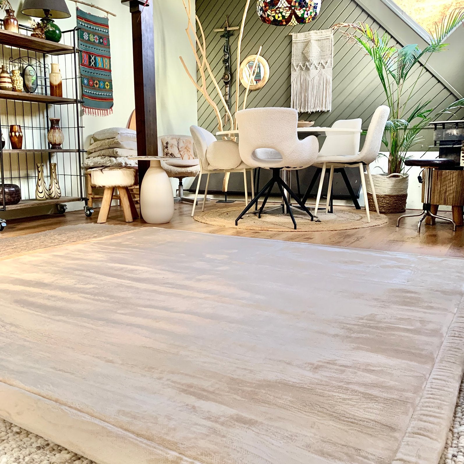 Rosé chic -  royale velvet xl vloerkleed - fotostudio, Ophalen, Beige, Vierkant, 200 cm of meer