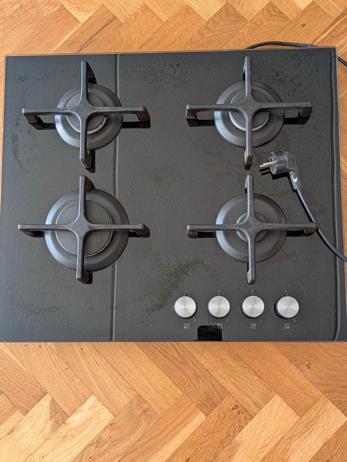 Inbouwen kookplaat glas met 4 kookzones, Witgoed en Apparatuur, Ophalen, Gebruikt, 4 kookzones, Inbouw