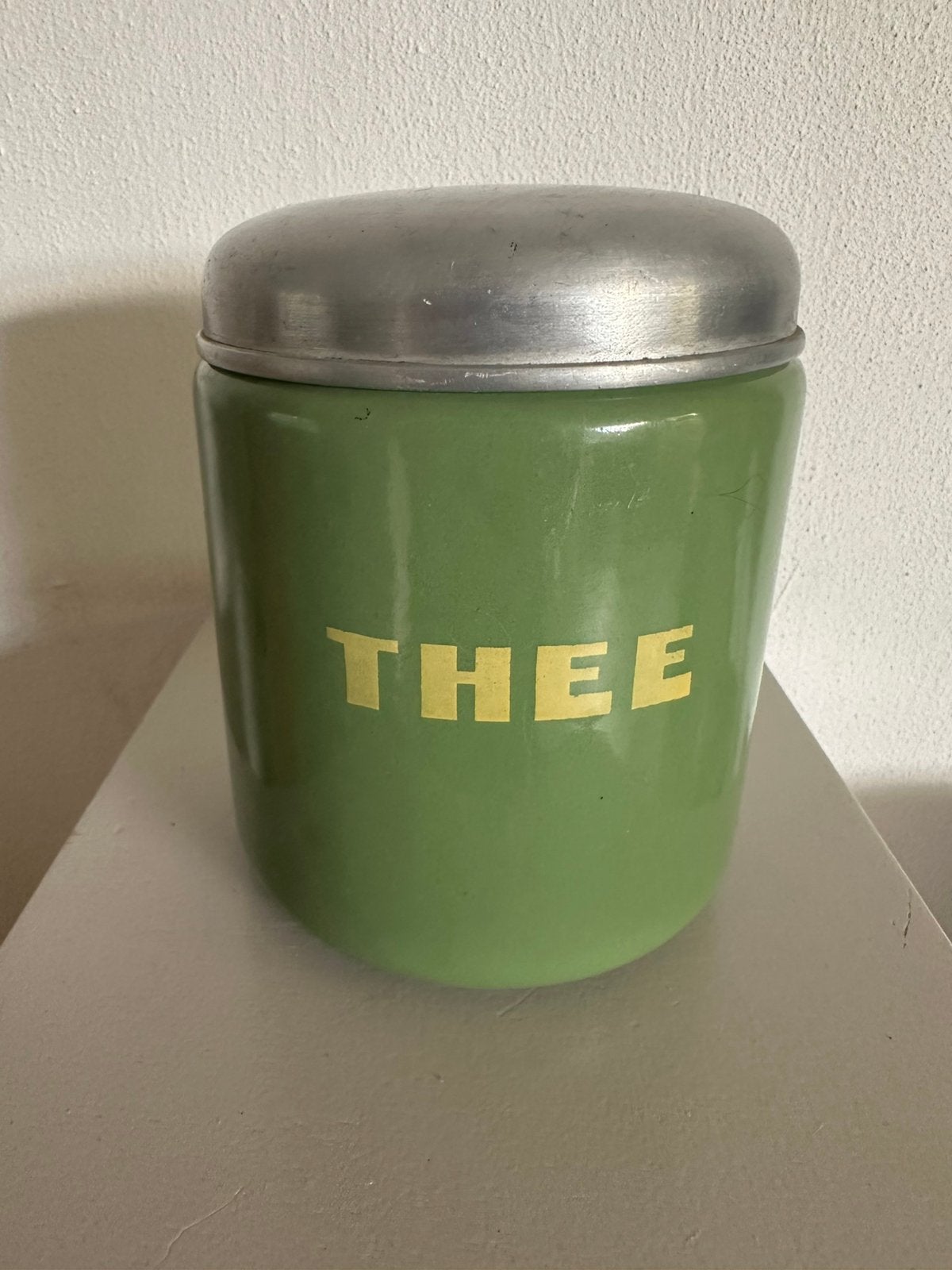 Emaille thee bus, groen emaille, Ophalen of Verzenden