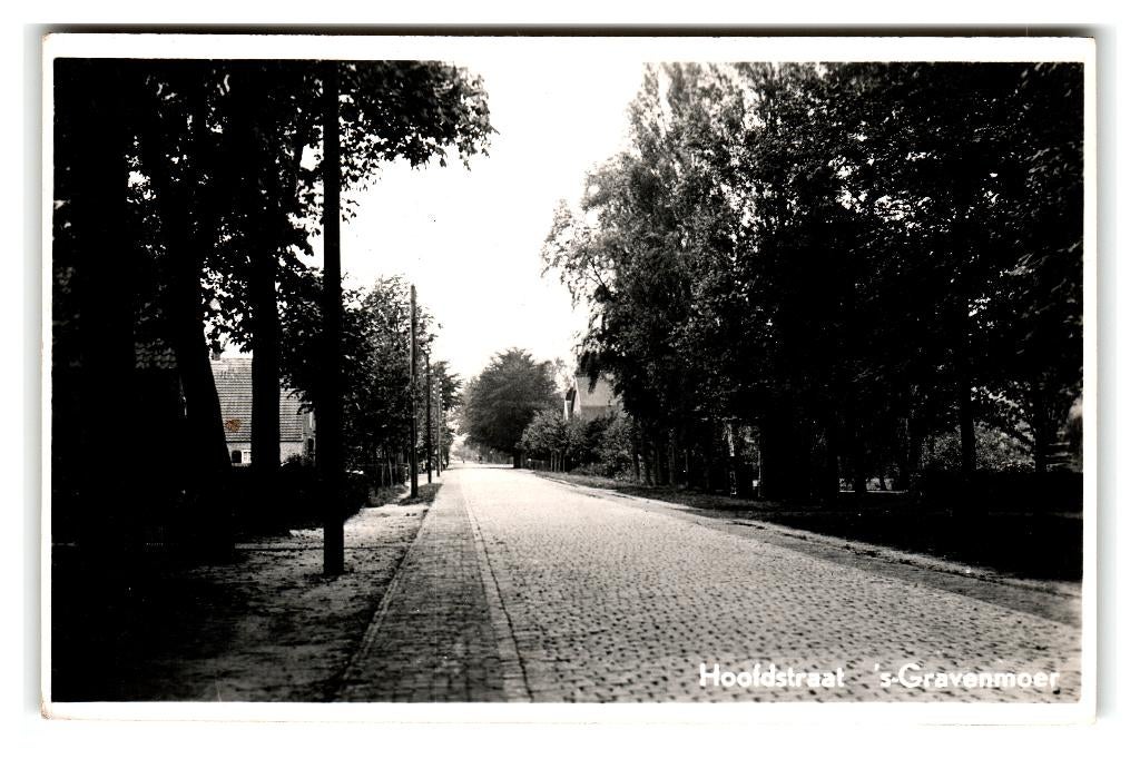 's-Gravenmoer, Hoofdstraat. Fotokaart, Verzenden, 1940 tot 1960, Gelopen, Noord-Brabant