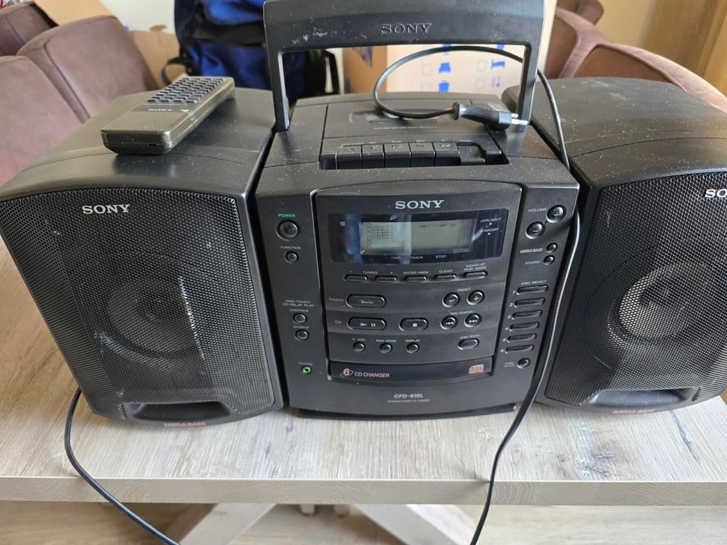 Sony CFD-810L Boombox met CD, Cassette en Radio, Gebruikt, Draagbaar, Ophalen of Verzenden, Tuner of Radio