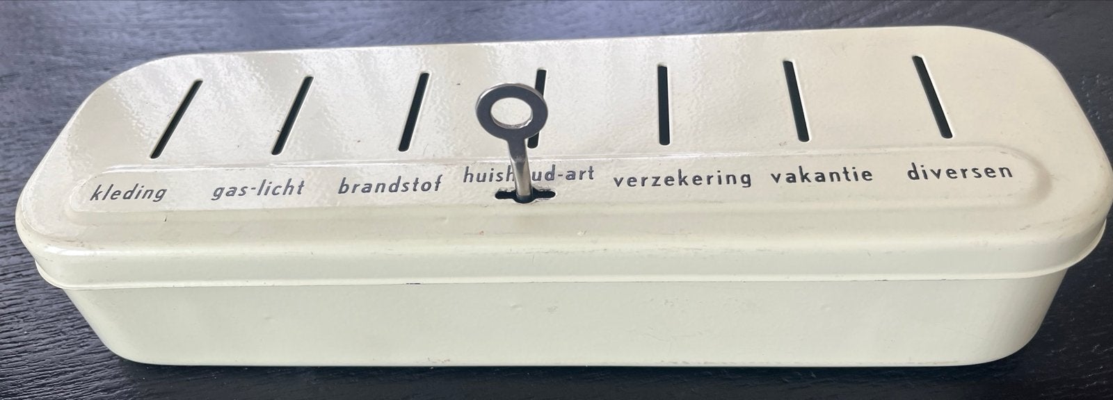 Vintage Huishoudblik met Sleutel - Jaren '50/'60, Verzamelen, Verzenden