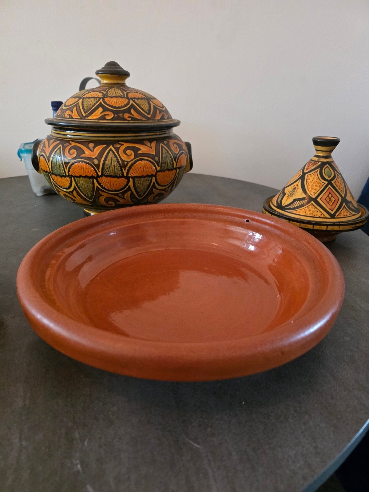 Marokkaans aardewerk servies - Tajines en kommen, Huis en Inrichting, Ophalen, Aziatisch, Overige merken, Zo goed als nieuw