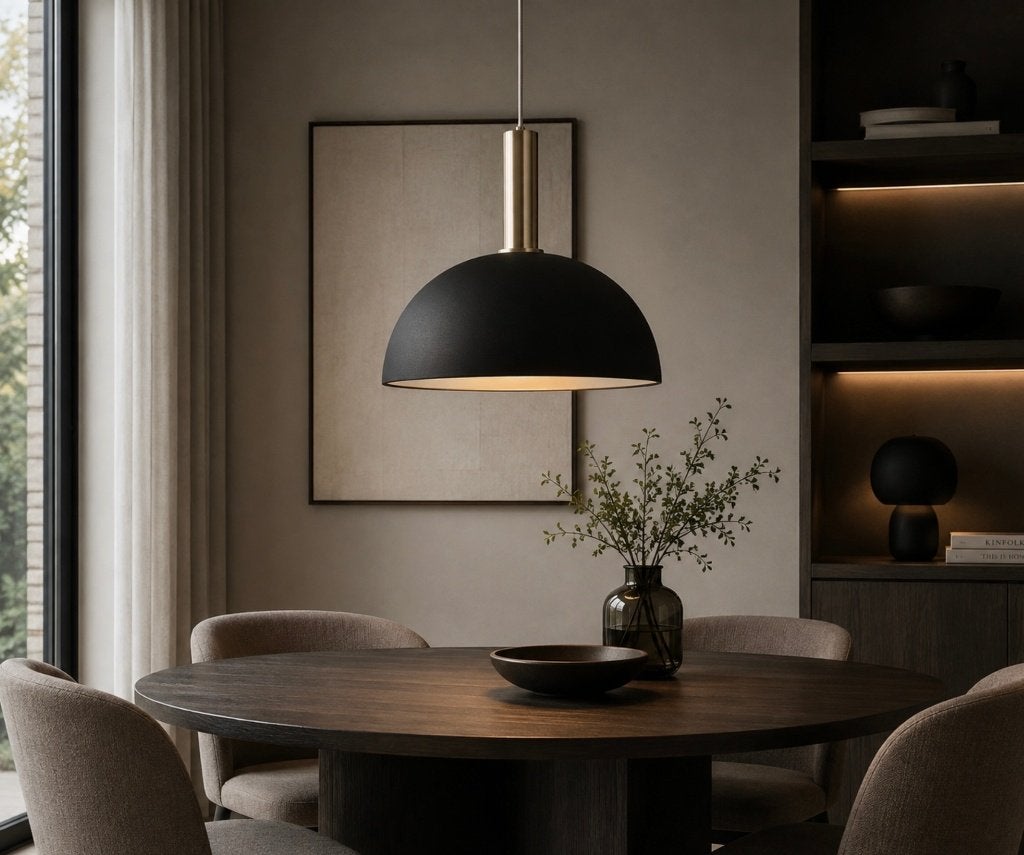 Nieuw in doos Ferm Living Dome zwart brass twv € 295,00!, Huis en Inrichting, Lampen | Hanglampen, Info@fermliving.nl, Nieuw, Ophalen of Verzenden
