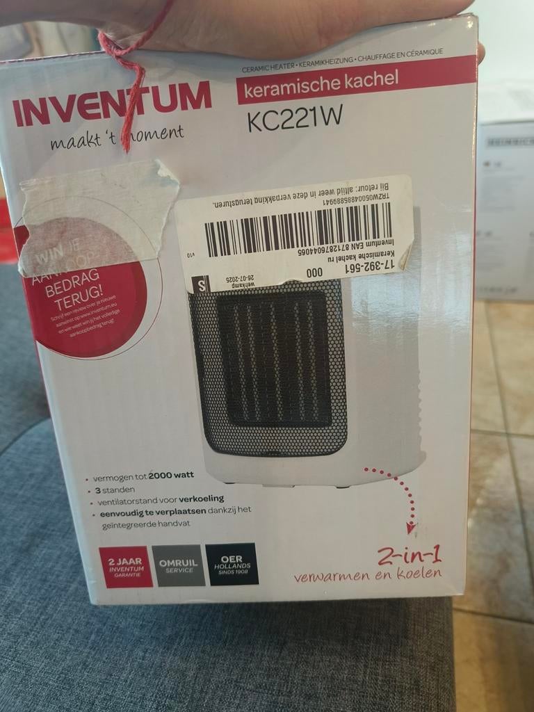 Inventum KC221W, Witgoed en Apparatuur, Airco's, Mobiele airco, Minder dan 60 m³, Verwarmen, Ophalen of Verzenden