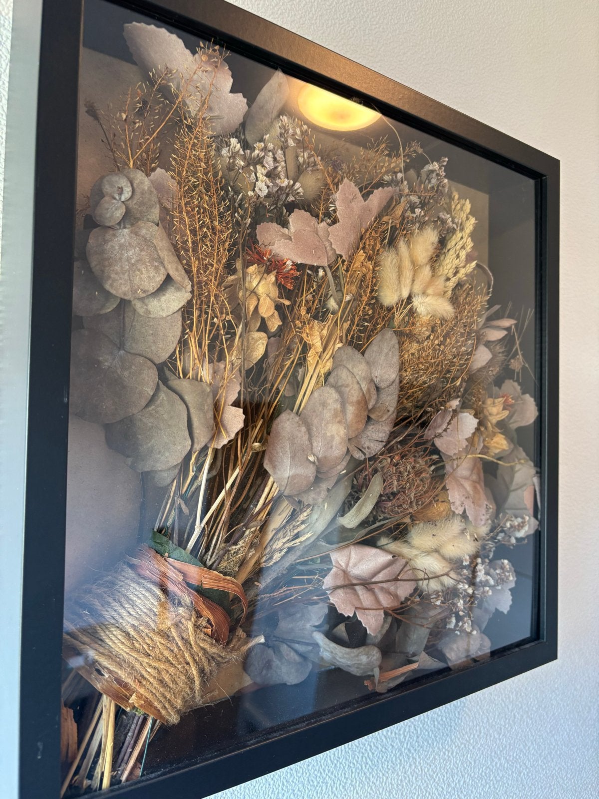 Droogbloemen in lijst 35x35 cm - Warme kleuren, Ophalen, Zo goed als nieuw