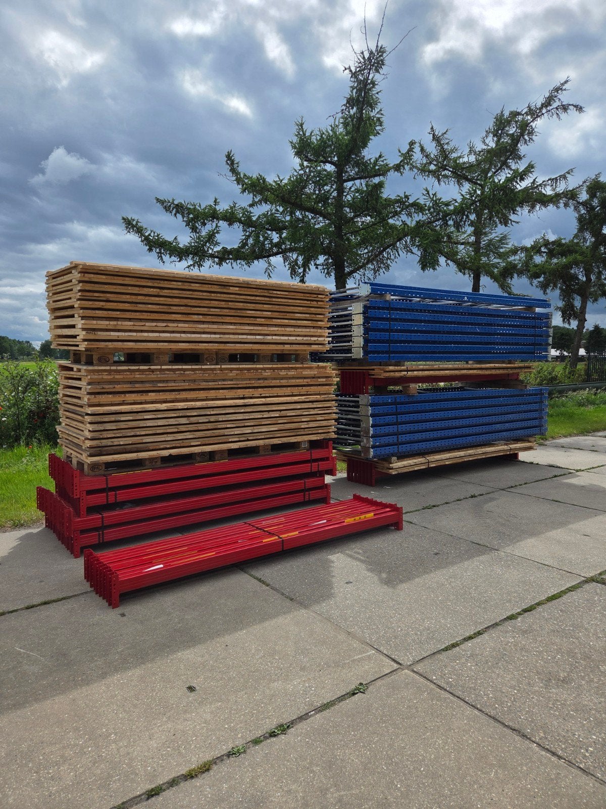 2x set Ramada palletstelling 32m 4x1.1x2.7/3.3m., Ophalen of Verzenden