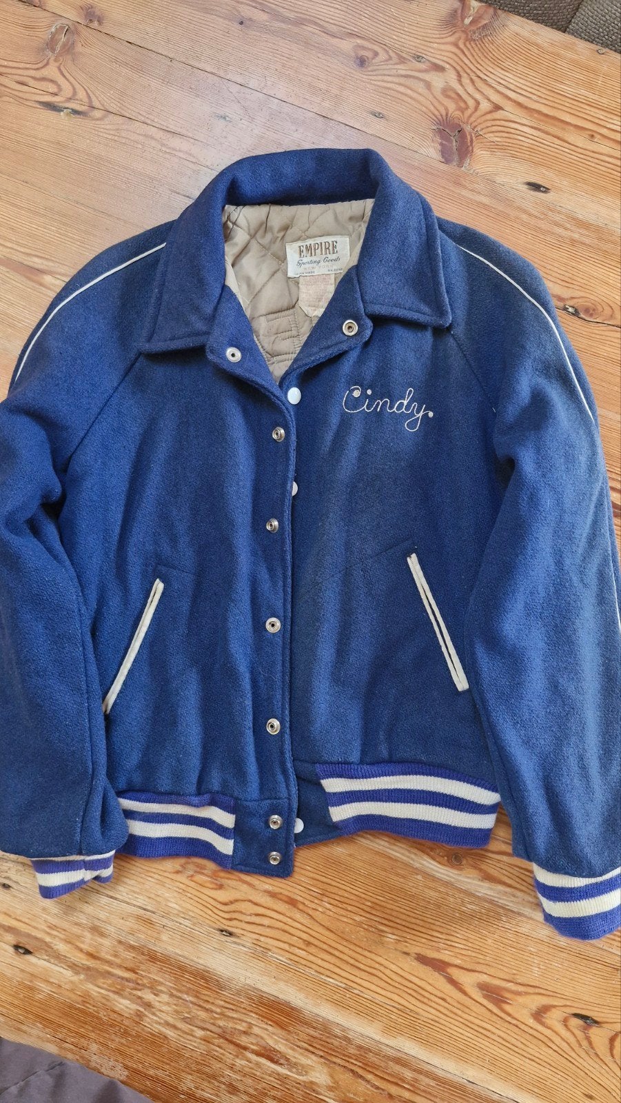 vintage empire sporting goods varsity jacket s flag twirler, Kleding | Dames, Blauw, Empire sporting goods, Ophalen of Verzenden