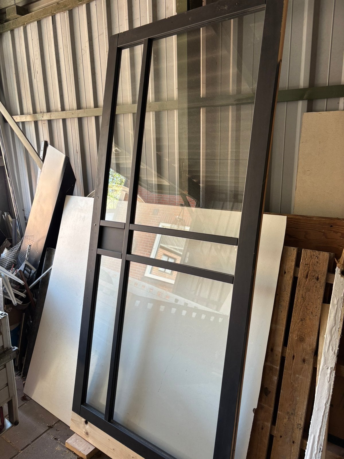 Taats deur, hout ,zwart, Ophalen, Binnendeur, Zo goed als nieuw, 200 tot 215 cm