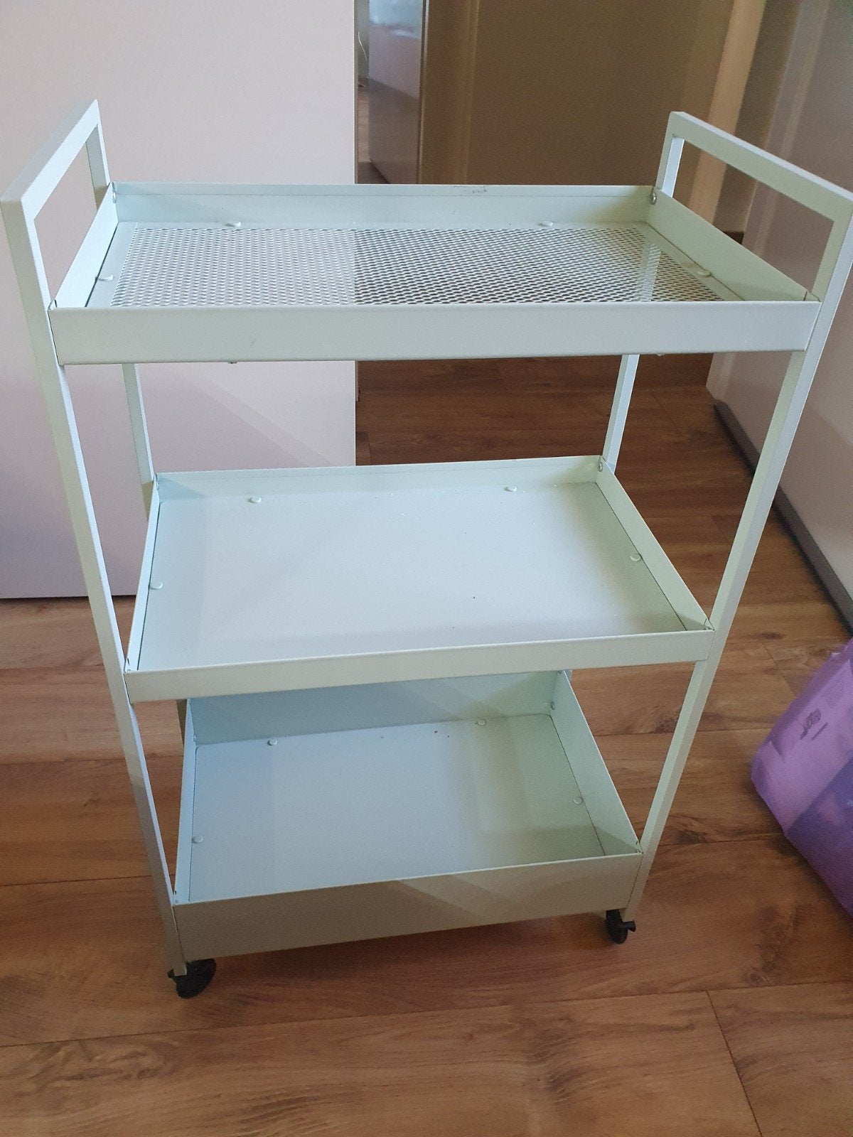 IKEA NISSFORS Roltafel - Lichtgroen, Minder dan 55 cm, Gebruikt, Modern, Industrieel, Metaal of Aluminium