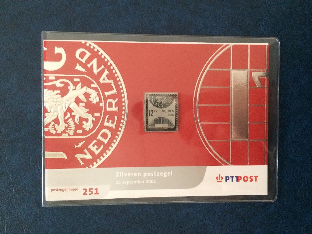postzegelmap 251 postzegel 12,75 gulden zilver 2001, Verzenden, Na 1940, Postfris