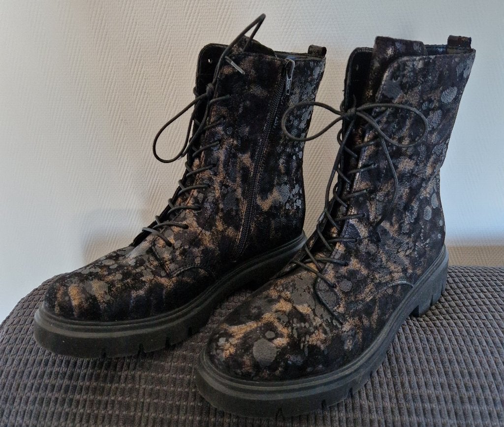 tk: prachtige nieuwe! zwarte veter (rits) boots Remonte! 40, Zwart, Lage of Enkellaarzen, Remonte, Ophalen of Verzenden