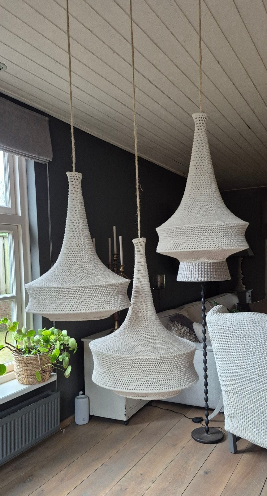 gehaakte Marokkaanse kroonluchters/lampen, Ophalen, Nieuw, Ibiza Boho