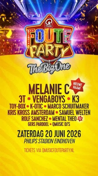 2 x 4 tickets Q Music foute party, Tickets en Kaartjes, Evenementen en Festivals, Drie personen of meer