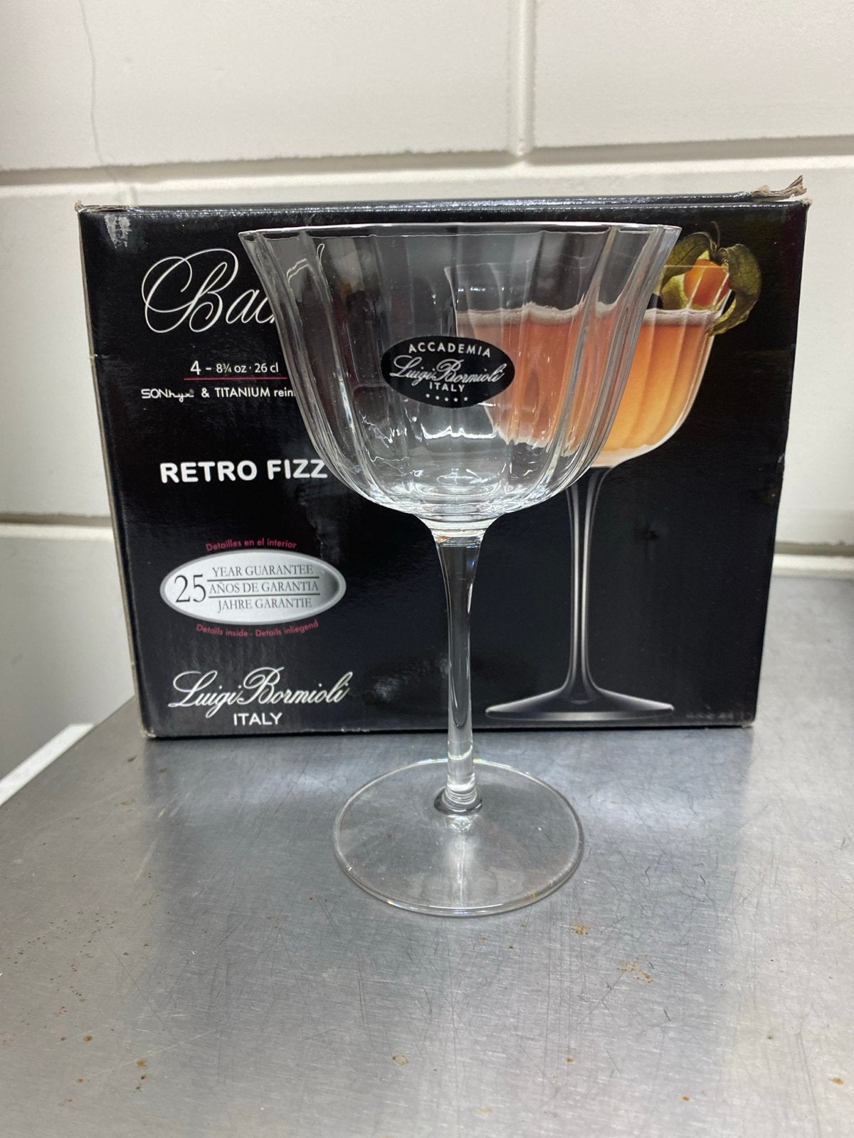 3x Nieuwe Luigi Bormioli Retro Fizz Cocktailglazen, Onbekend, Nieuw, Ophalen of Verzenden, Onbekend