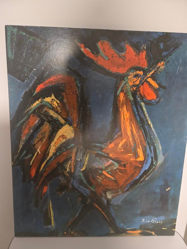 Haan op Hout - Rita Blass - 60x50cm, Ophalen of Verzenden