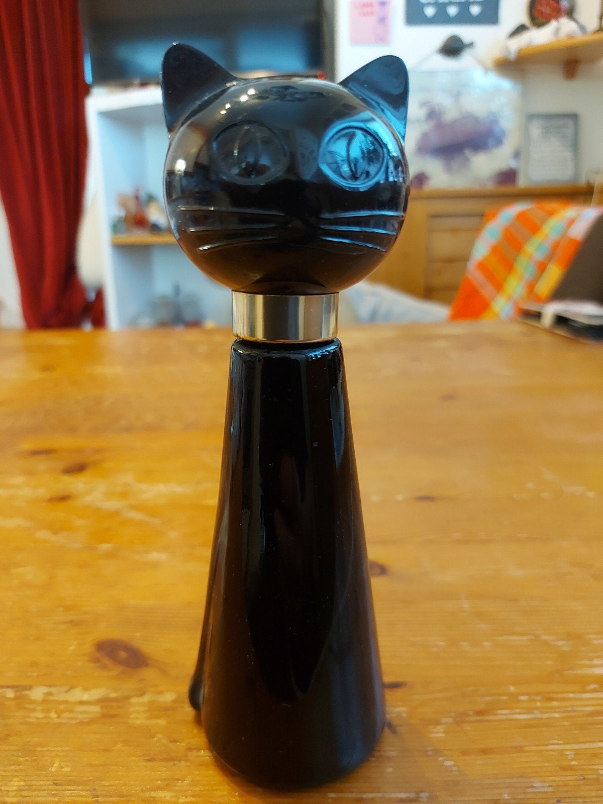 Vintage Avon Zwarte Kat Parfumflesje - Elegance, Ophalen of Verzenden, Gebruikt