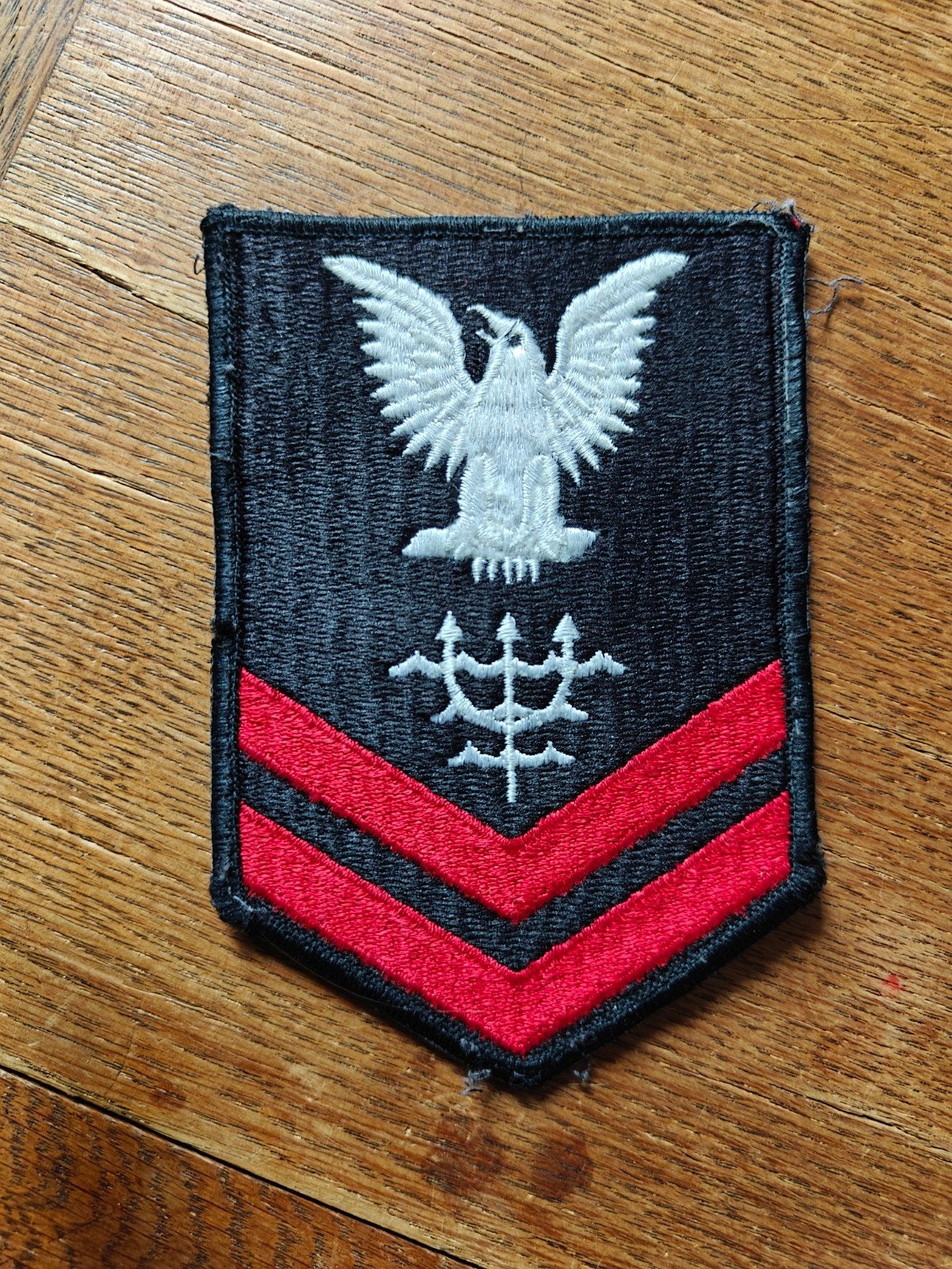 Navy rang patch zwart 22, Ophalen of Verzenden, Marine, Amerika, Embleem of Badge
