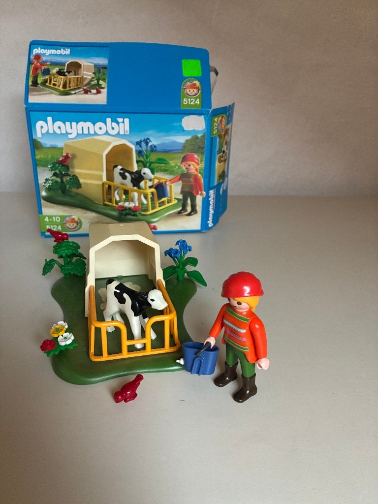 Playmobil Boerin Met Kalf - 5124, Kinderen en Baby's, Complete set, Overige typen, Ophalen of Verzenden, Zo goed als nieuw