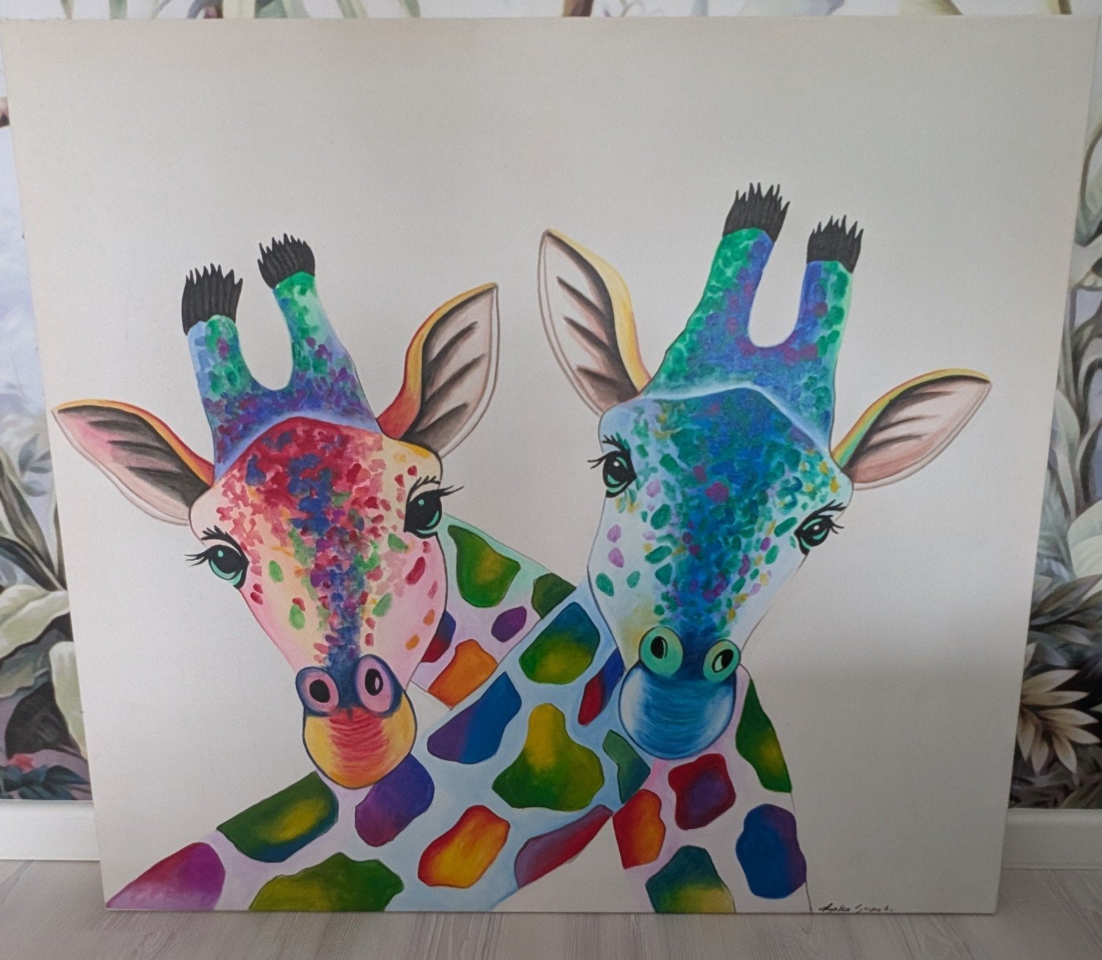 Schilderij giraffen, Ophalen
