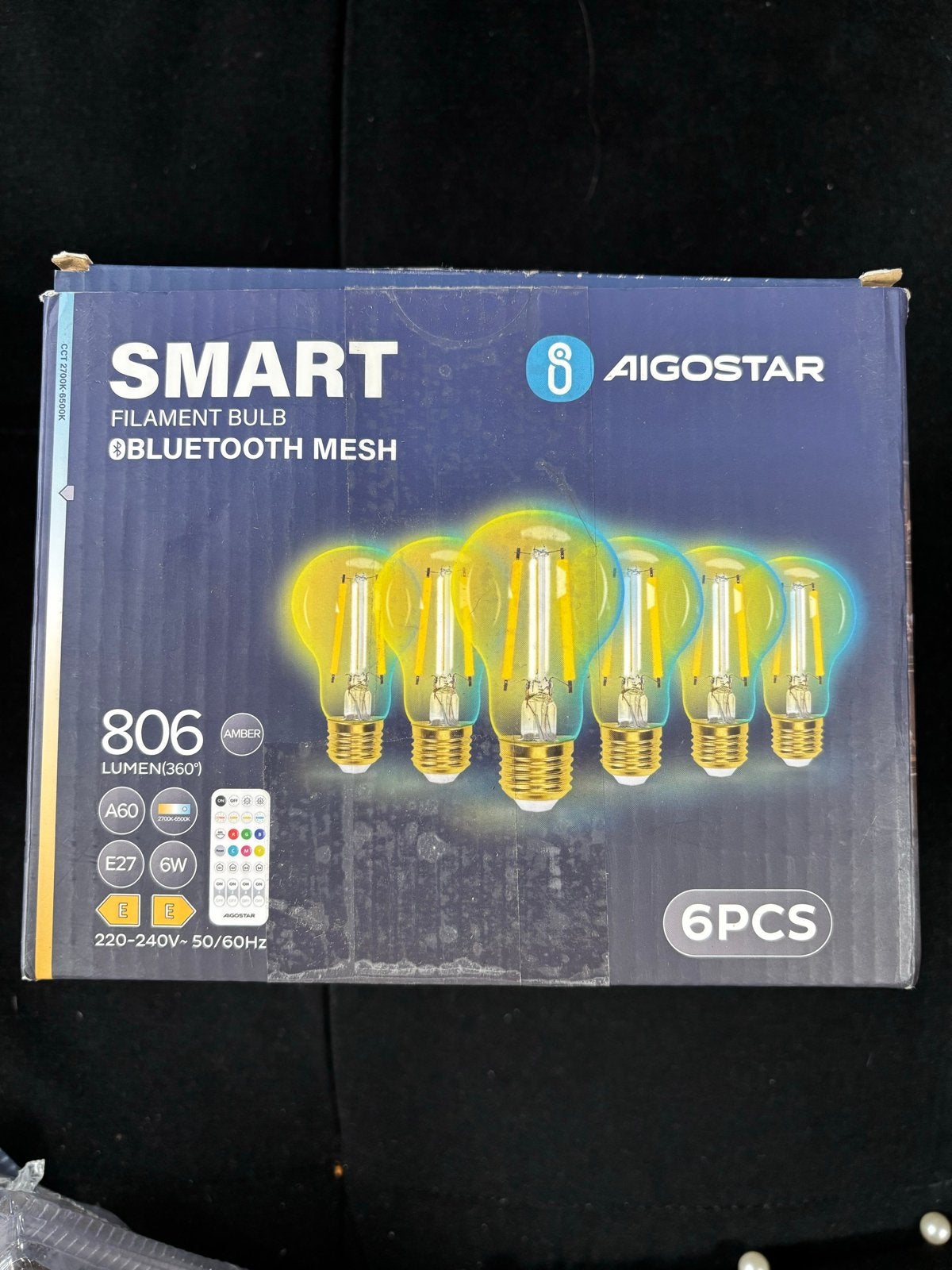 Aigostar Smart Filament LED Lampen E27 6W (6 stuks), Led-lamp, Instelbaar wit, 60 watt of meer, Nieuw