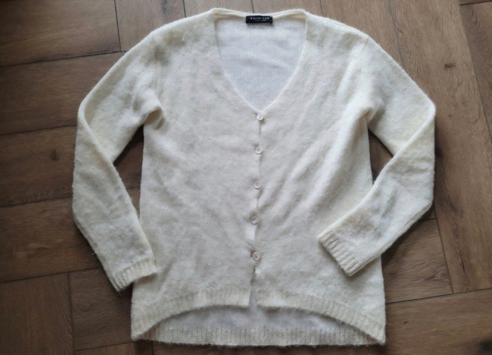 Prachtig wollen vest van Twin-Set (Simona Barbieri), maat M, Kleding | Dames, Maat 38/40 (M), Twinset, Wit, Ophalen of Verzenden