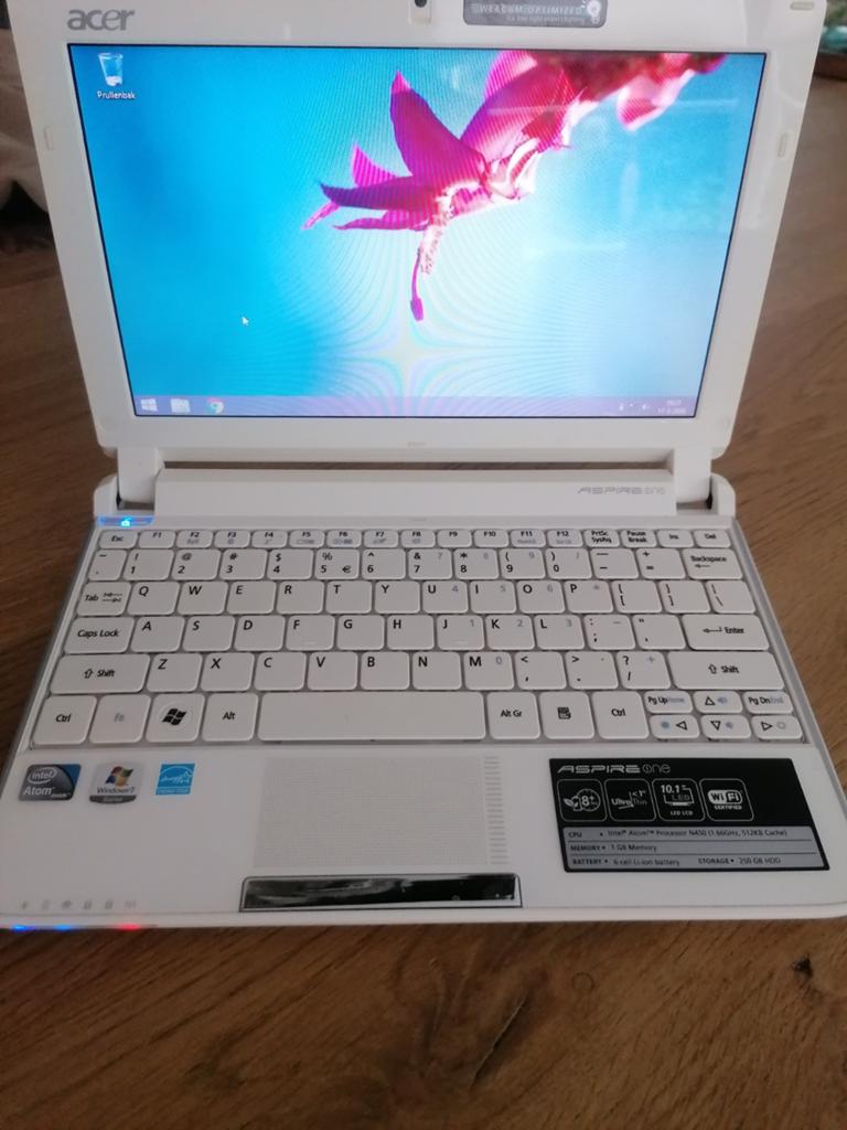 Acer Aspire One Netbook - Intel Atom N450, 250GB HDD, Computers en Software, Windows Laptops, Ophalen of Verzenden, 10 inch of minder