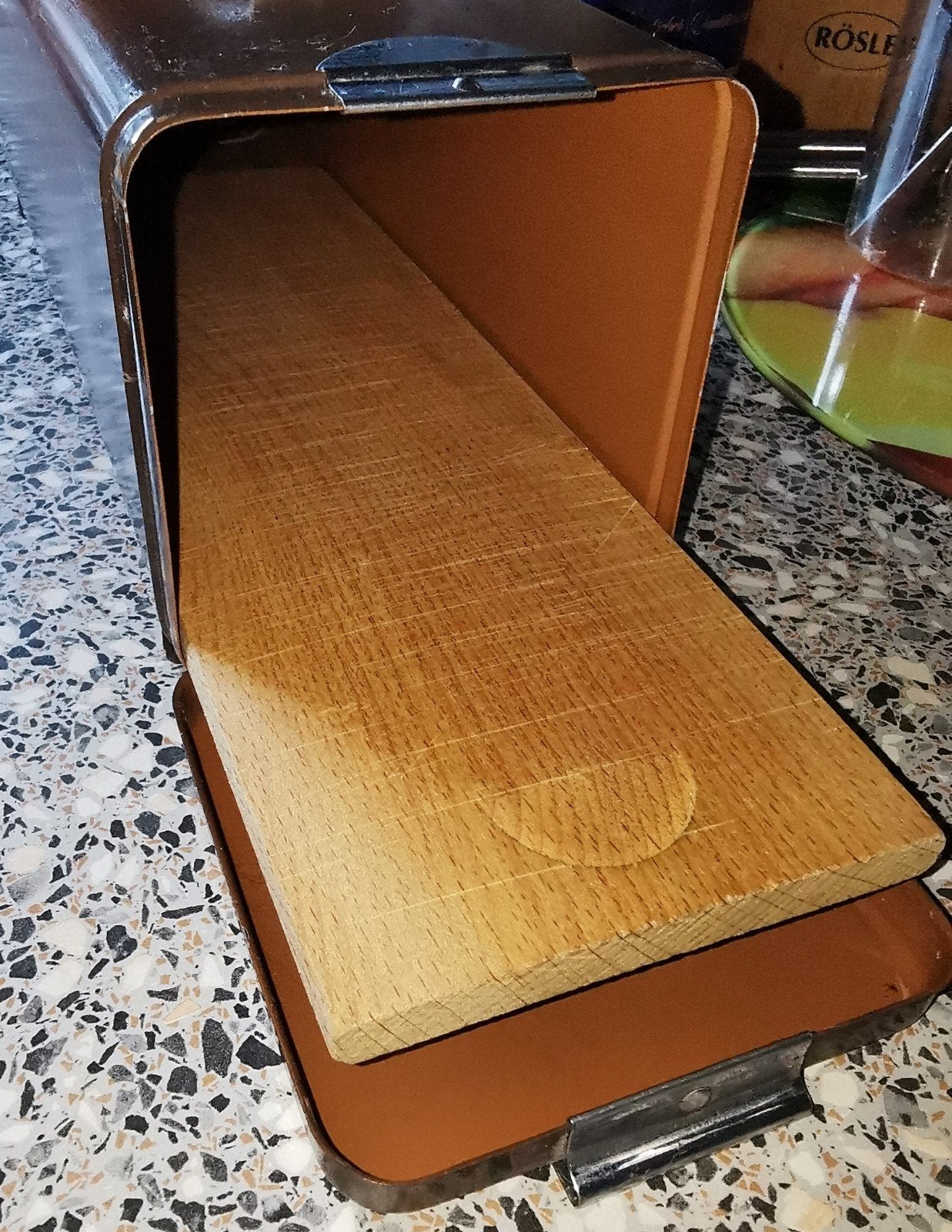 Brabantia Broodtrommel/Koekblik met Snijplank, Ophalen, Gebruikt, Metaal, Broodtrommel