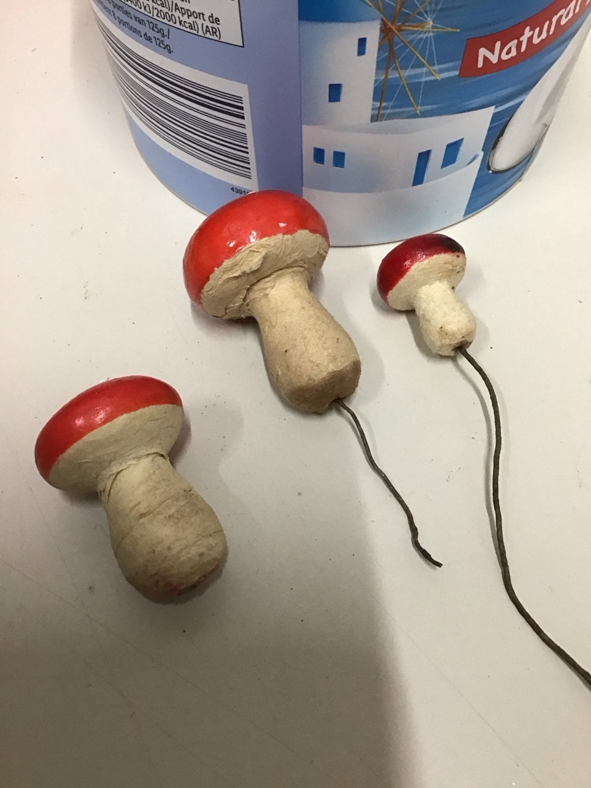 Vintage paddenstoelen decoratie, watten/papier-mache, Antiek en Kunst, Ophalen of Verzenden