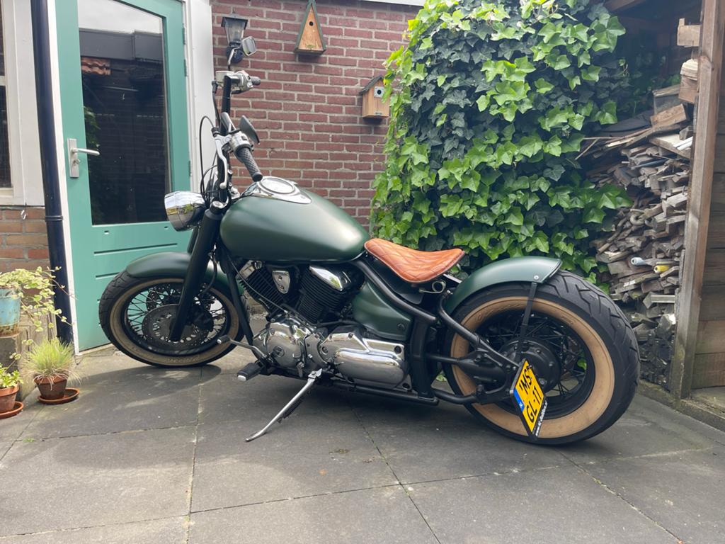 Unieke Yamaha XVS A 1100 Drag Star - Legergroen, Leer Zadel, Motoren, Gebruikt, Particulier, Meer dan 35 kW, Handgeschakeld