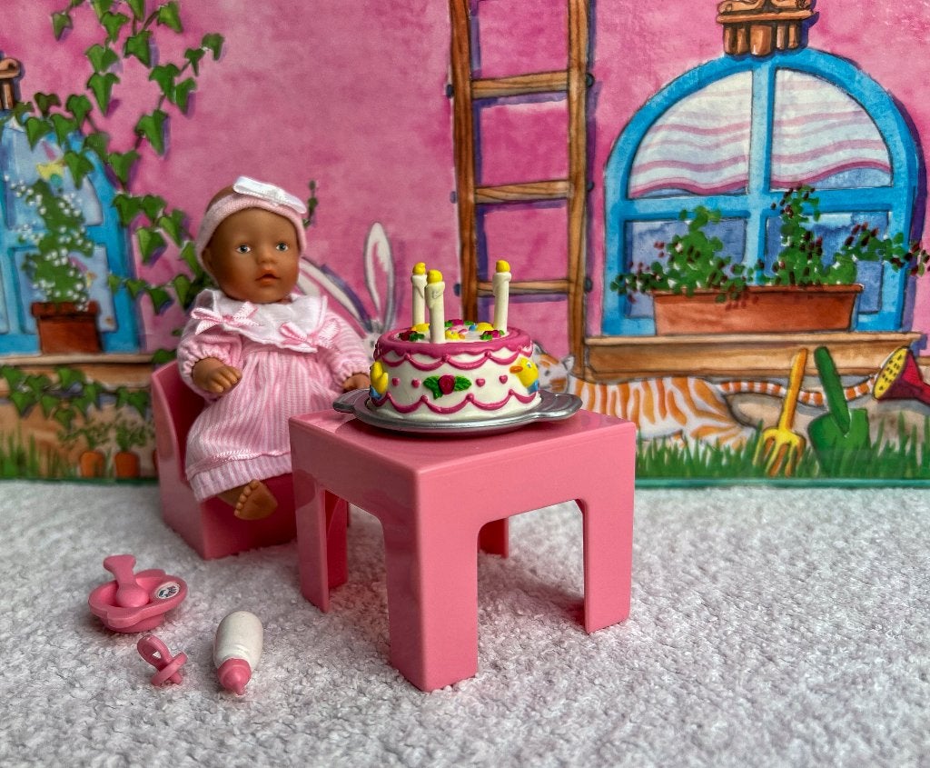 Mini baby born verjaardagssetje met mini baby born popje, Ophalen of Verzenden, Zo goed als nieuw, Overige typen