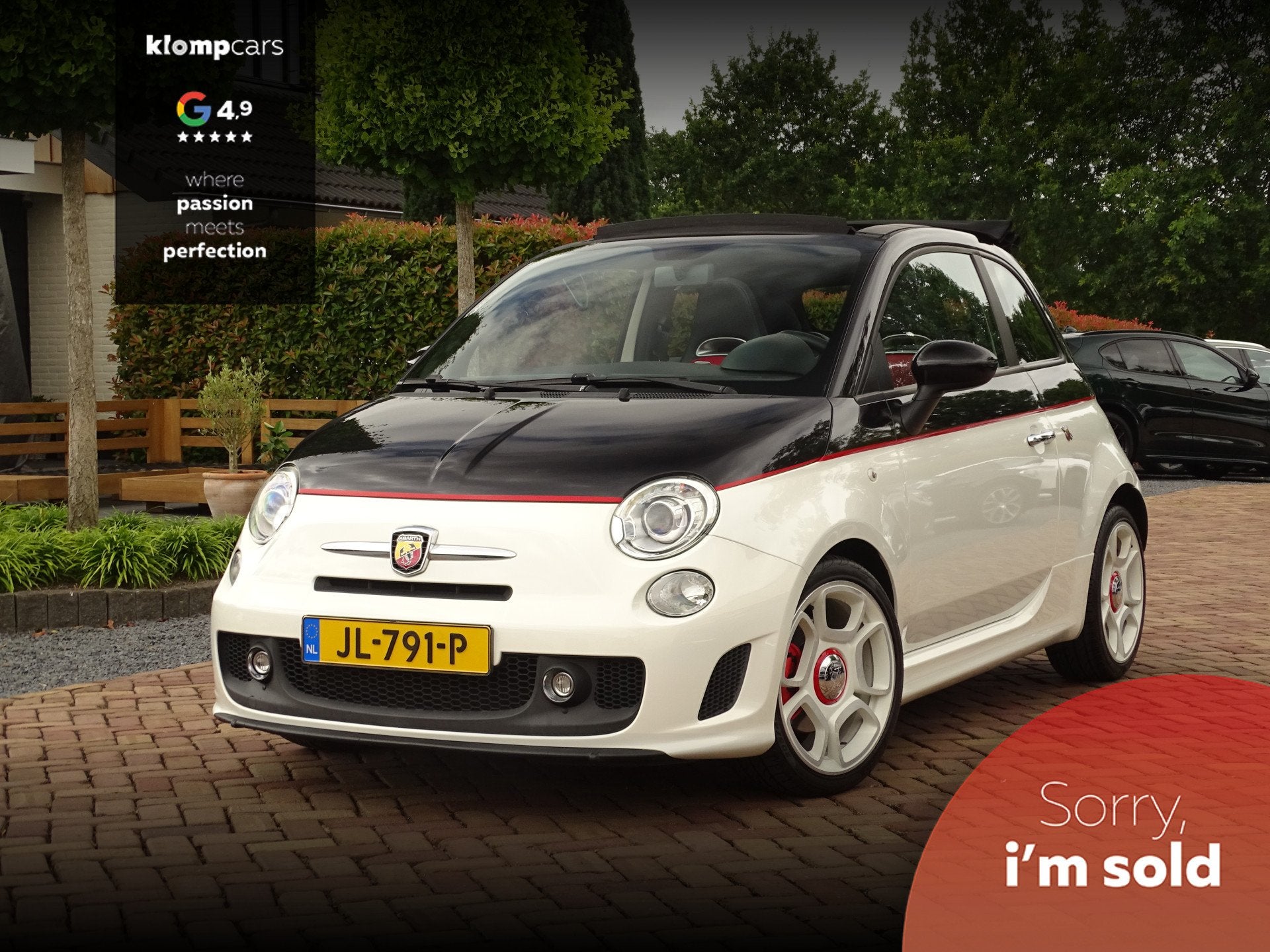 Abarth 500 C 1.4-16V Abarth | Topstaat | Bi-colore | Nwe dis, Auto's, Abarth, Voorwielaandrijving, 4 cilinders, Wit, Leder