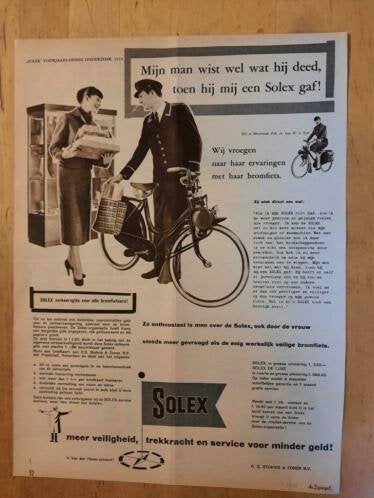 SOLEX - Advertentie uit Tijdschrift 1955, Ophalen of Verzenden, 1940 tot 1960, Knipsel(s)