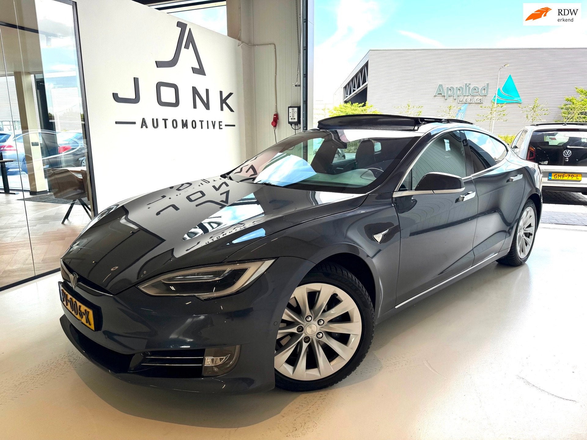 Tesla Model S 75 Base Pano Apk Garantie, Auto's, Achterwielaandrijving, Gebruikt, Verwarmde buitenspiegels, Origineel Nederlands