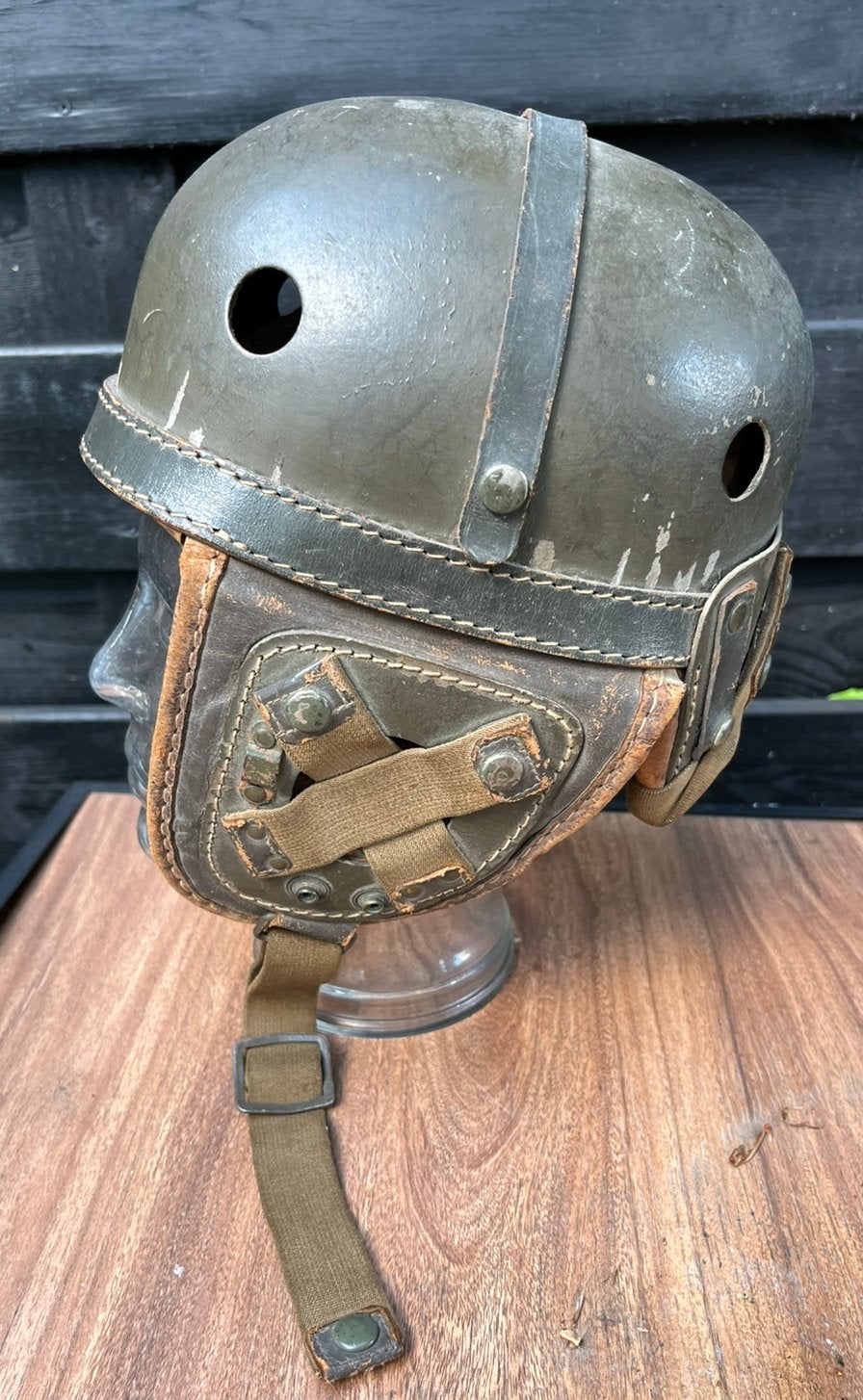 Naoorlogse Belgische tankhelm M1938 jaren 50-60, Verzamelen, Ophalen of Verzenden, Landmacht, Overige gebieden, Helm of Baret