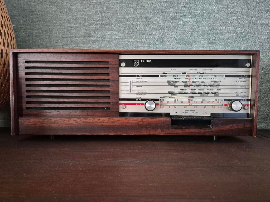 Vintage Philips buizenradio jaren 60, Ophalen, Gebruikt, Radio