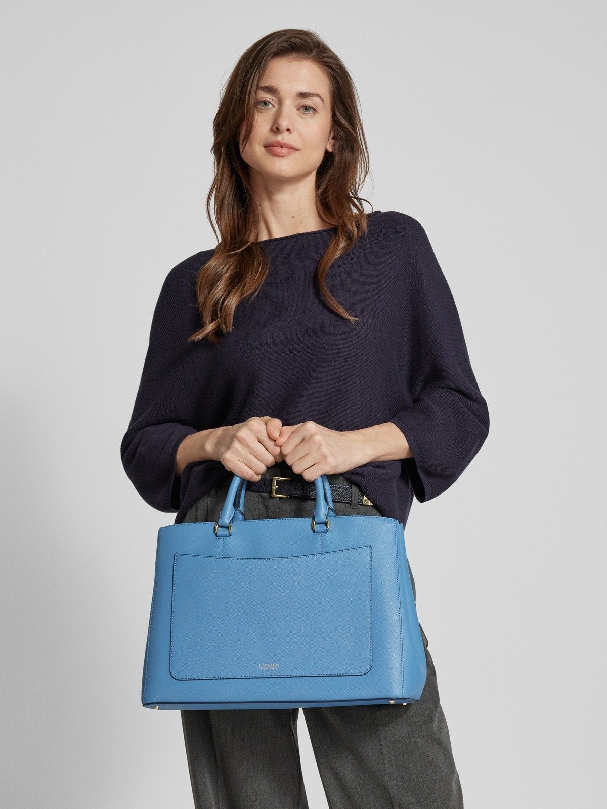 Ralph lauren leren tote bag nieuw, Ophalen of Verzenden, Nieuw, Blauw, Handtas