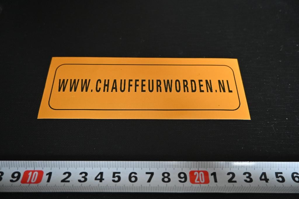 sticker Chauffeurworden, Ophalen, Zo goed als nieuw