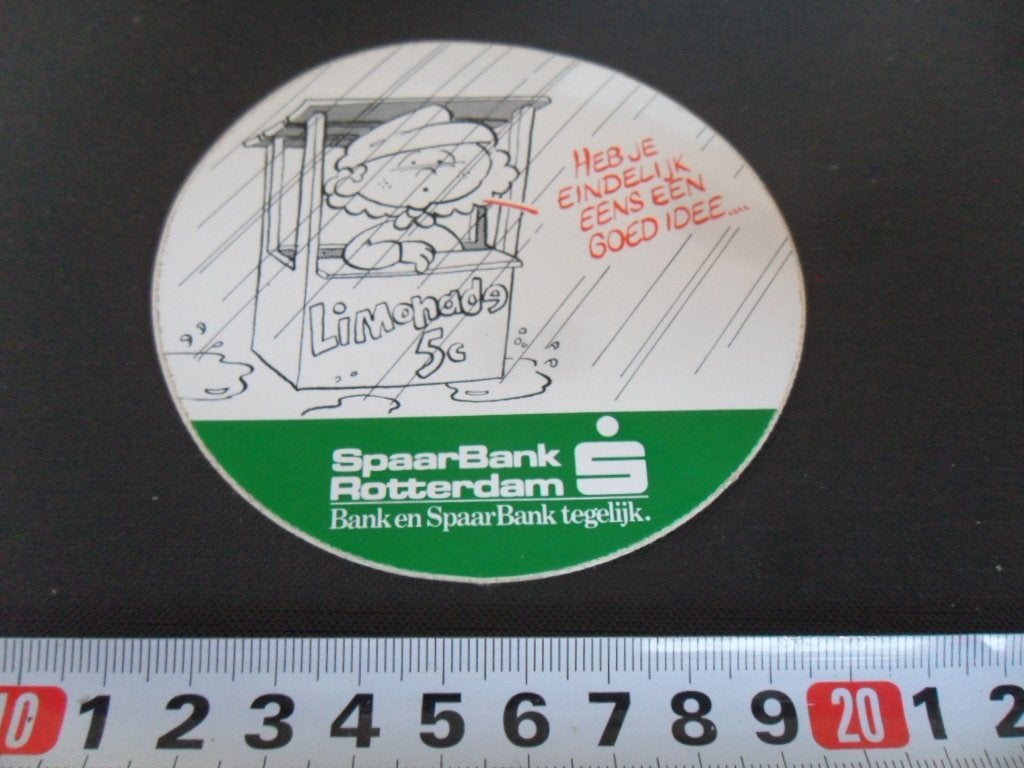 sticker Rotterdam Spaarbank Heb je eindelijk eens een goed, Verzamelen, Ophalen of Verzenden, Zo goed als nieuw