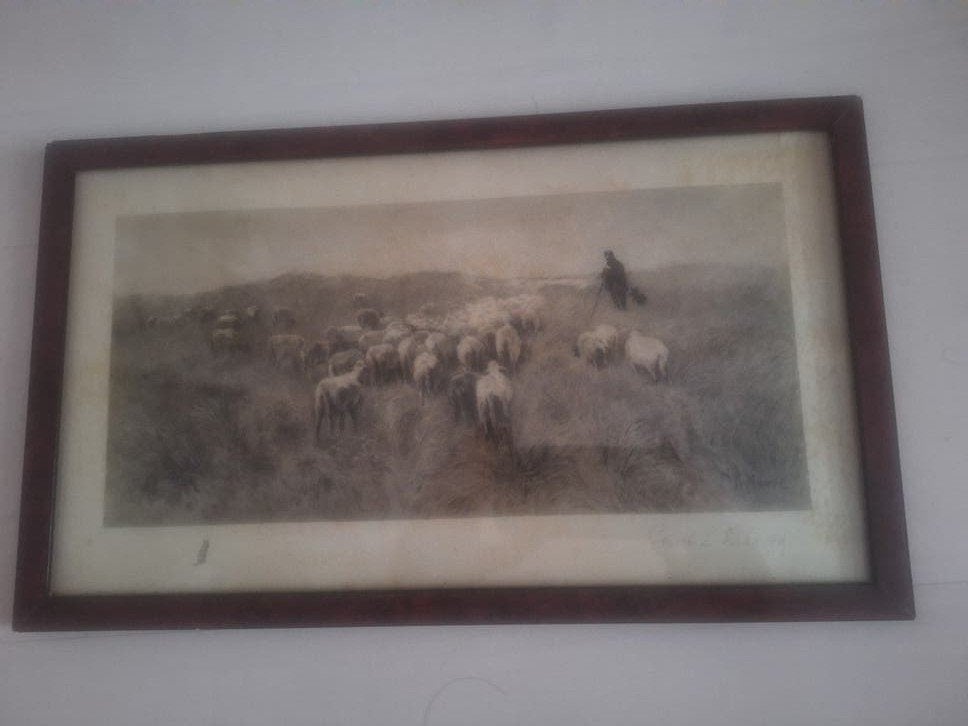 Carl Lodewijk Dake ets - Schaapskudde in landschap, Antiek en Kunst, Ophalen of Verzenden