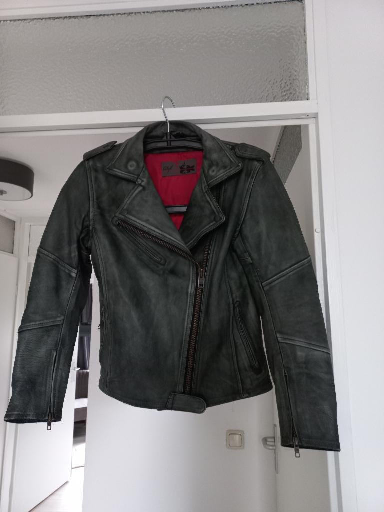 Stoer lederen motorjack, Motoren, Ophalen, Difi, Jas | leer, Dames