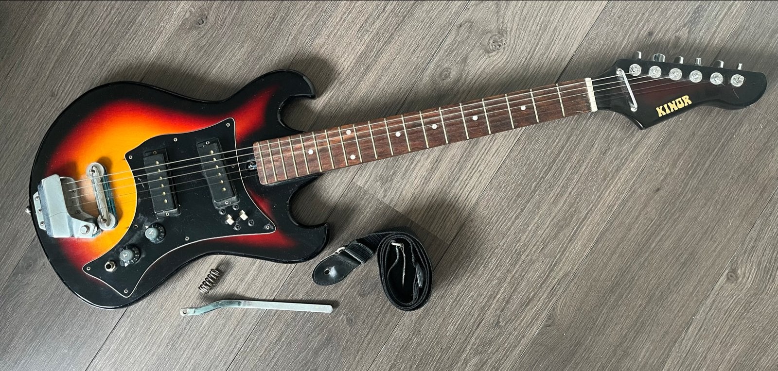 Vintage Kinor elektrische gitaar, Ophalen, Gebruikt, Solid body, Overige merken