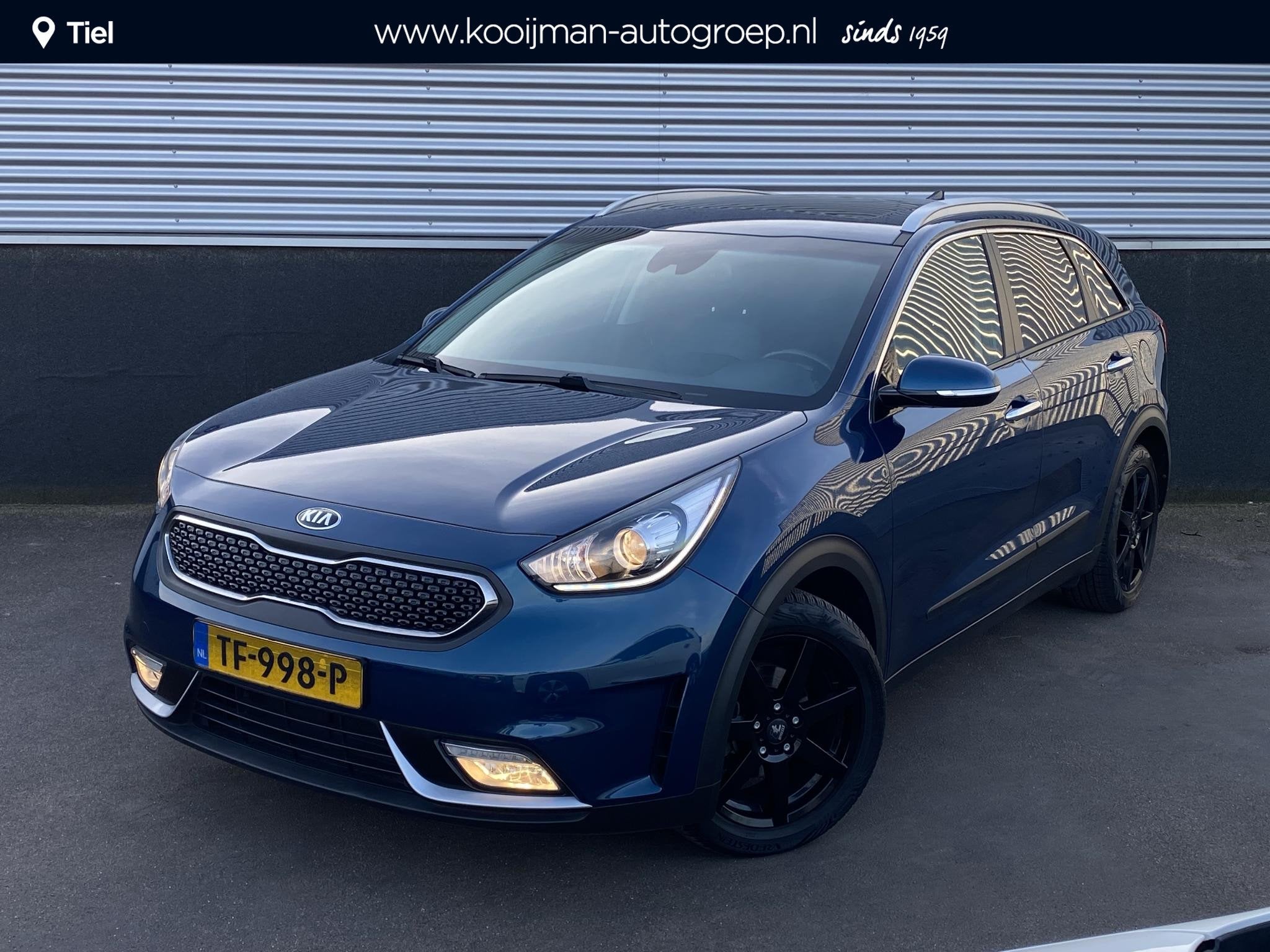 Kia Niro 1.6 GDi Hybrid Design Edition Schuif/kanteldak, Nav, Auto's, Kia, Gebruikt, Euro 6, 2 kWh, Blauw