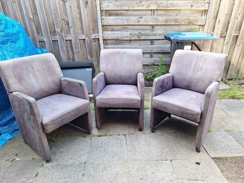 Suede stoelen op wieltjes, Ophalen, Overige materialen, Gebruikt, Overige kleuren