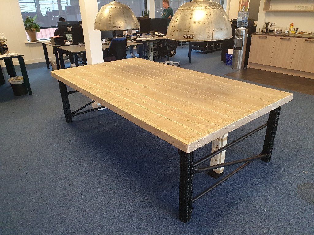 Unieke kwaliteit tafel, bureau van steigerhout en staal, Ophalen, Nieuw, Hout, Overige typen